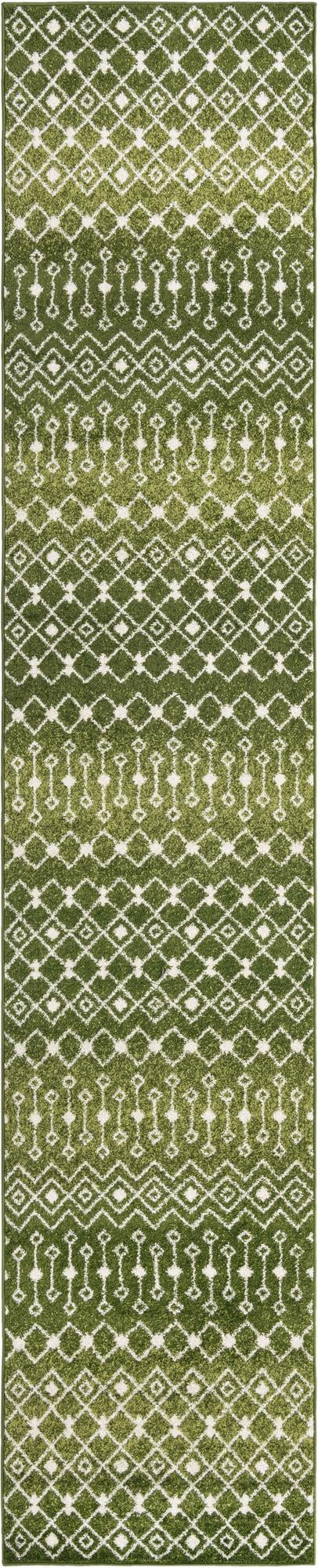 3' 3 x 16' 5 Boswell · Chevron rug, green