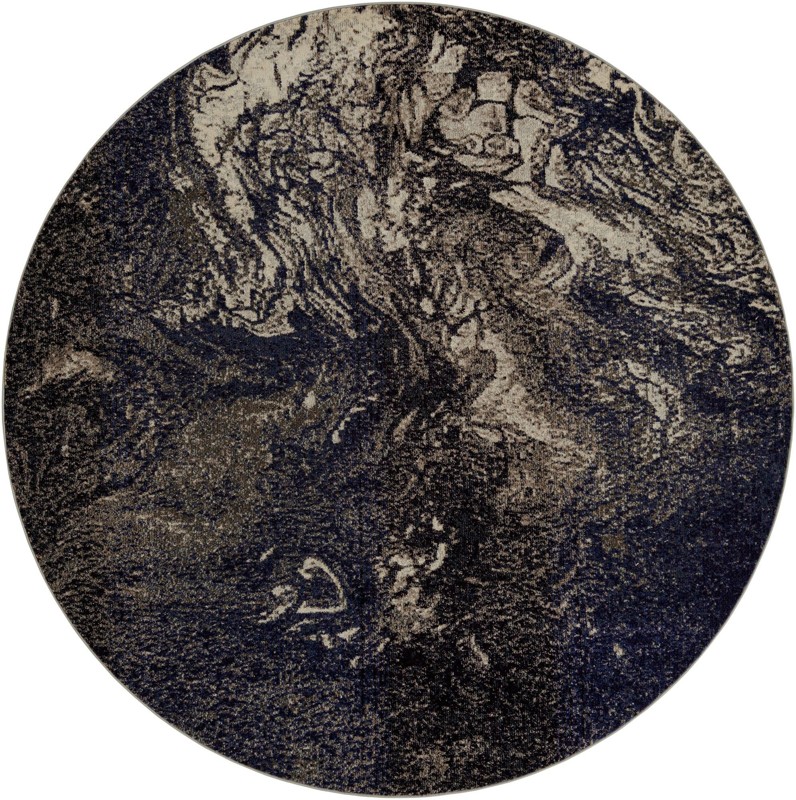 Rosalind · Abstract Washable Rug, navy and beige