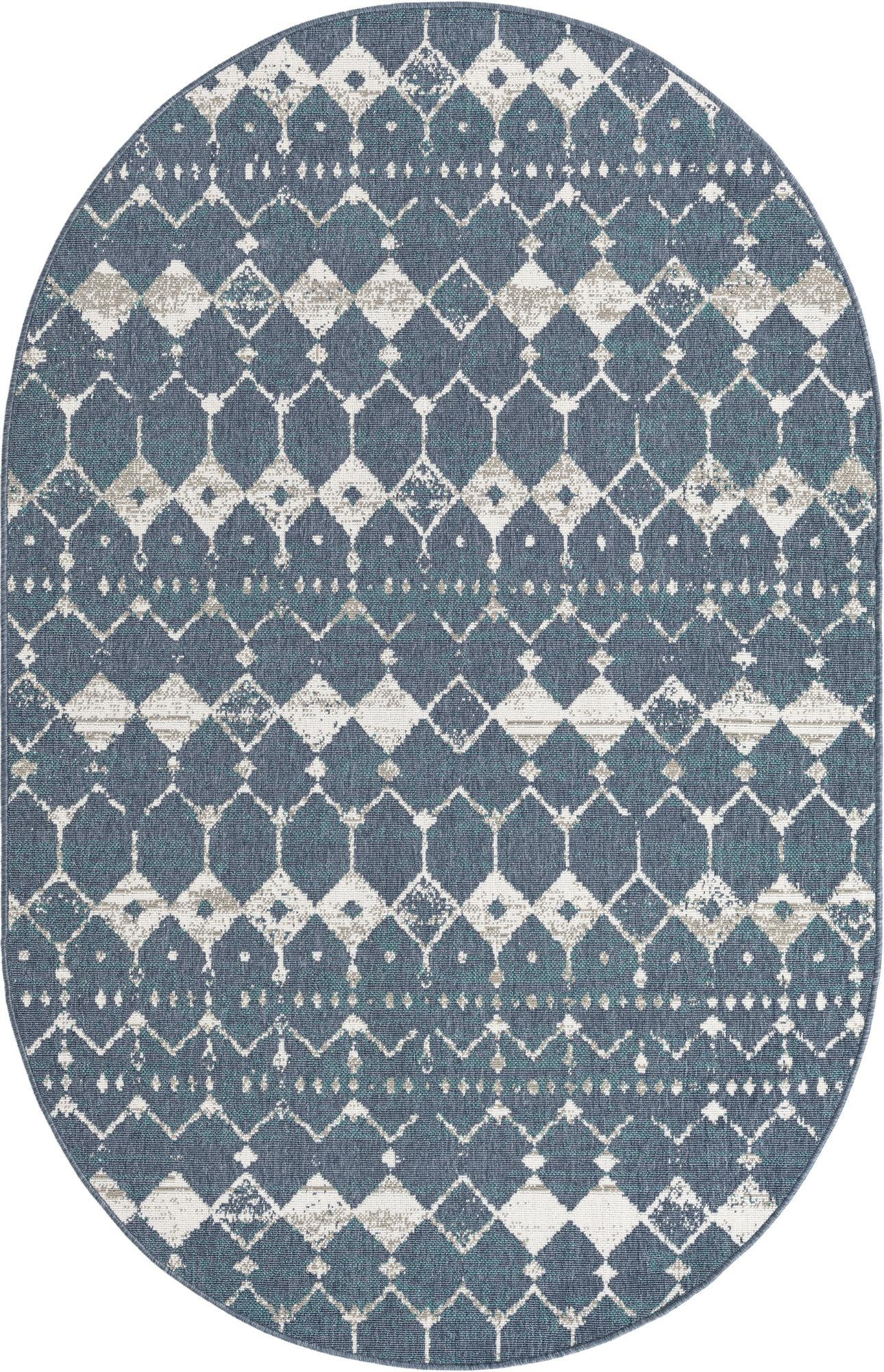 5' 3 x 8' Stowe · Diamond Outdoor Rug, navy