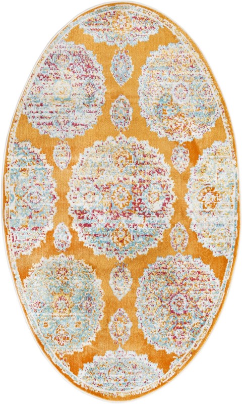 3' 3 x 5' 3 Mather · Medallion rug, orange