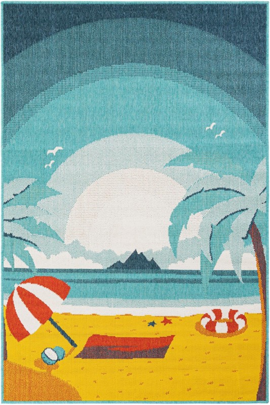 4' x 6' Delaney · Pictoral Outdoor Rug, multi