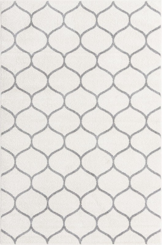 4' x 6' Ingram · Lattice rug, ivory and gray