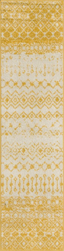 2' x 8' Vernon · Geometric oval rug, yellow and ivory