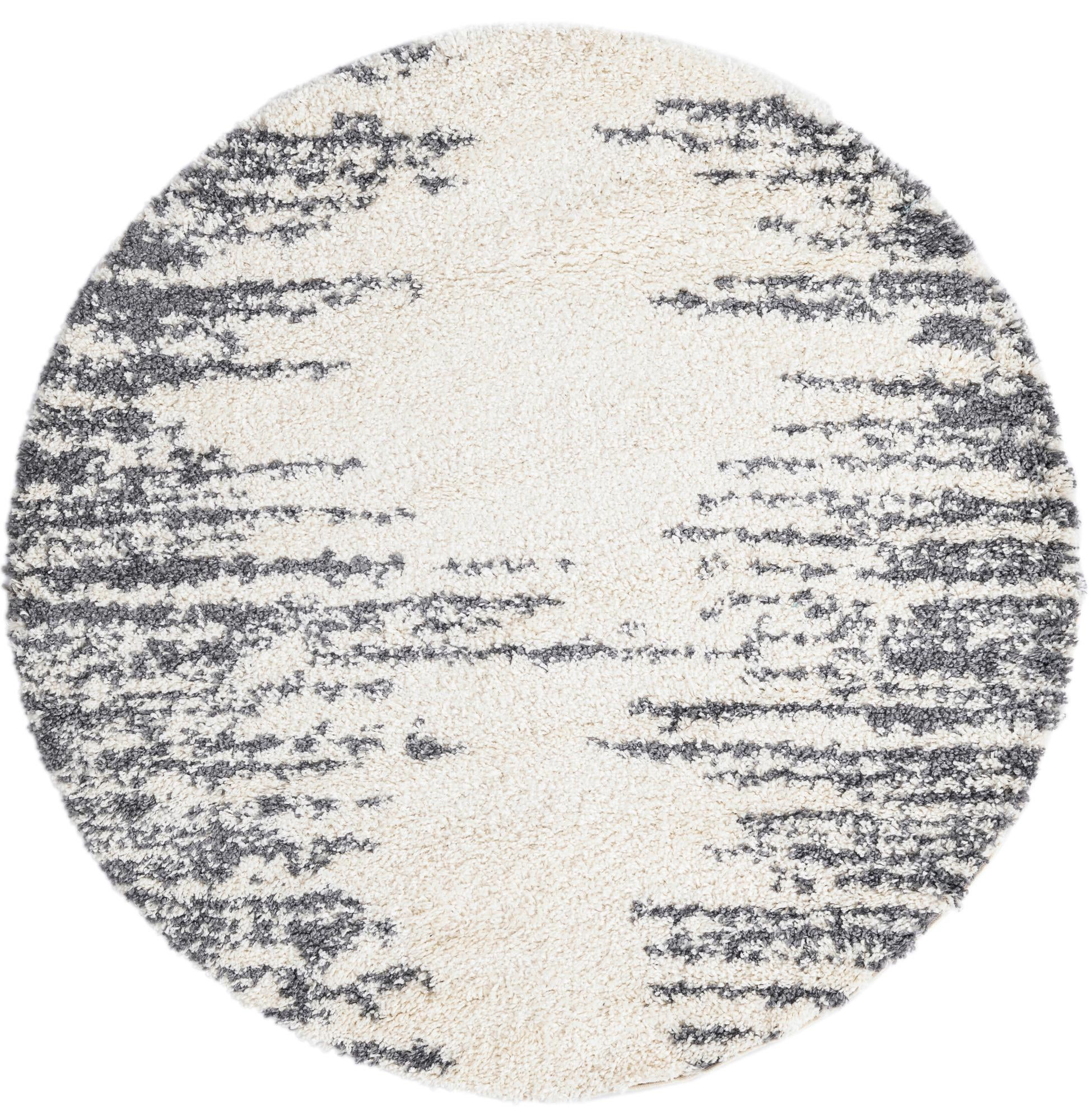 5' 3 x 5' 3 Felton · Abstract Shag Rug, white