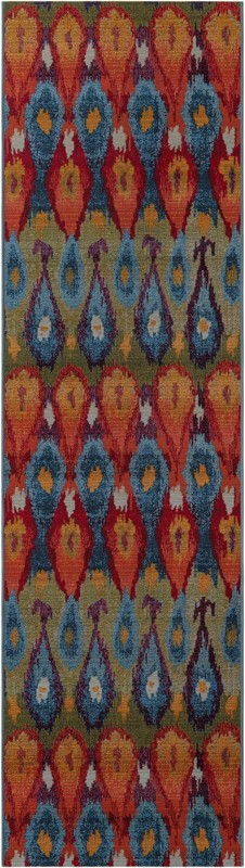 2' 7 x 10' Lomax · Ikat teardrop Outdoor Rug, multi