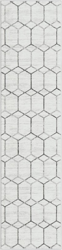 2' x 8' Babcock · Geometric rug, white