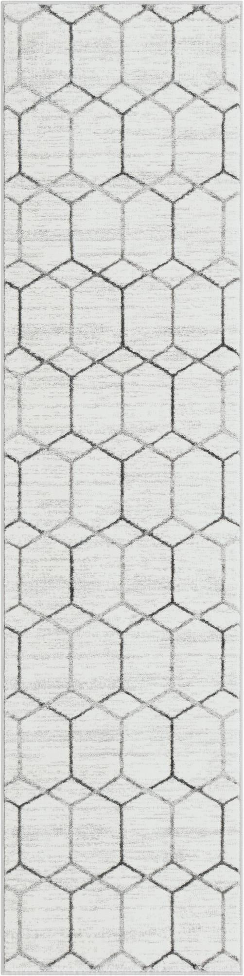 2' x 8' Babcock · Geometric rug, white