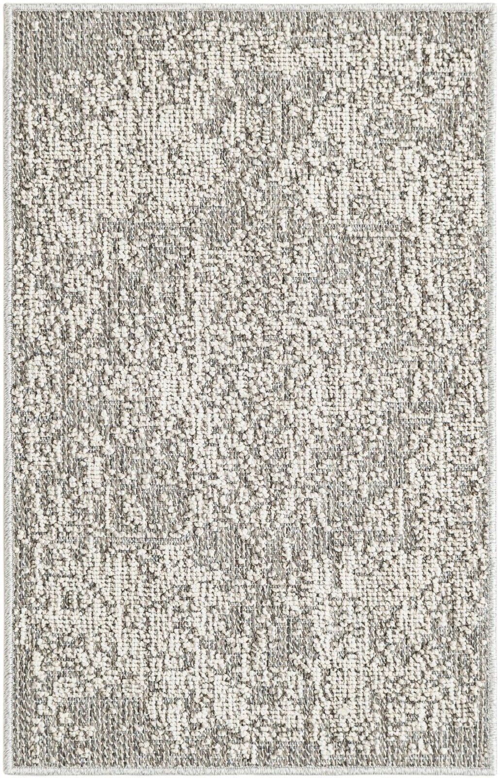 2' x 3' 1 Cotter · Faded medallion Outdoor Rug, gray and cream