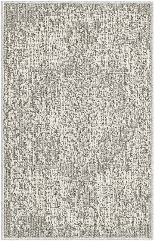 2' x 3' 1 Cotter · Faded medallion Outdoor Rug, gray and cream
