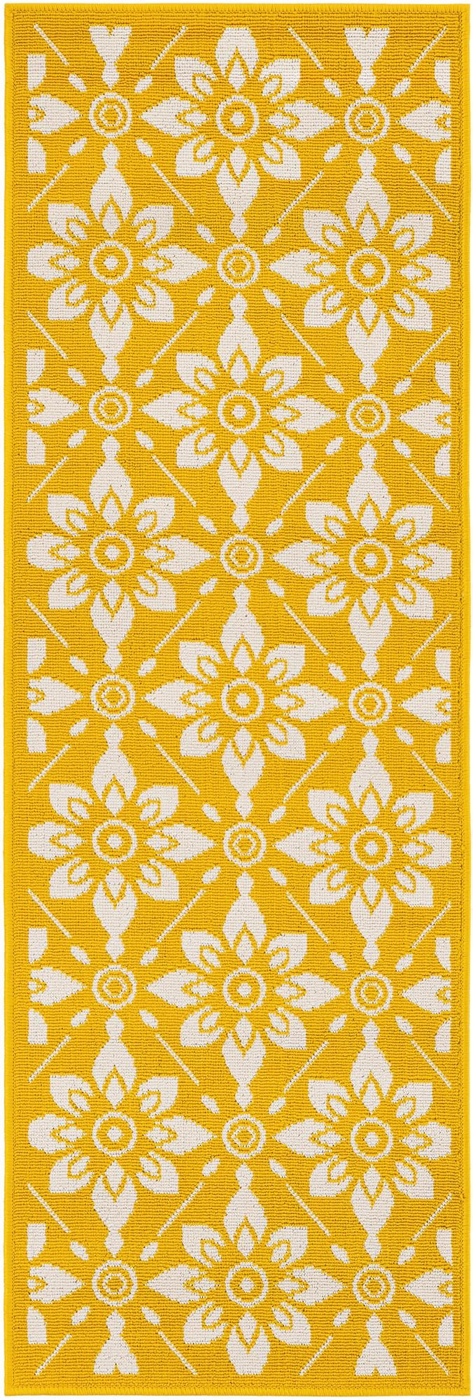 2' x 6' Selwyn · Floral / botanical Outdoor Rug, yellow
