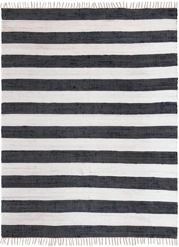 9' x 12' 2 Flagstaff · Striped Chindi Rug, navy