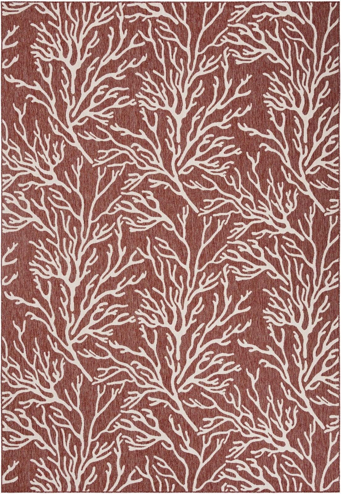 10' x 14' Northfield · Coral Outdoor Rug, rust red and ivory