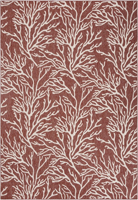 10' x 14' Northfield · Coral Outdoor Rug, rust red and ivory