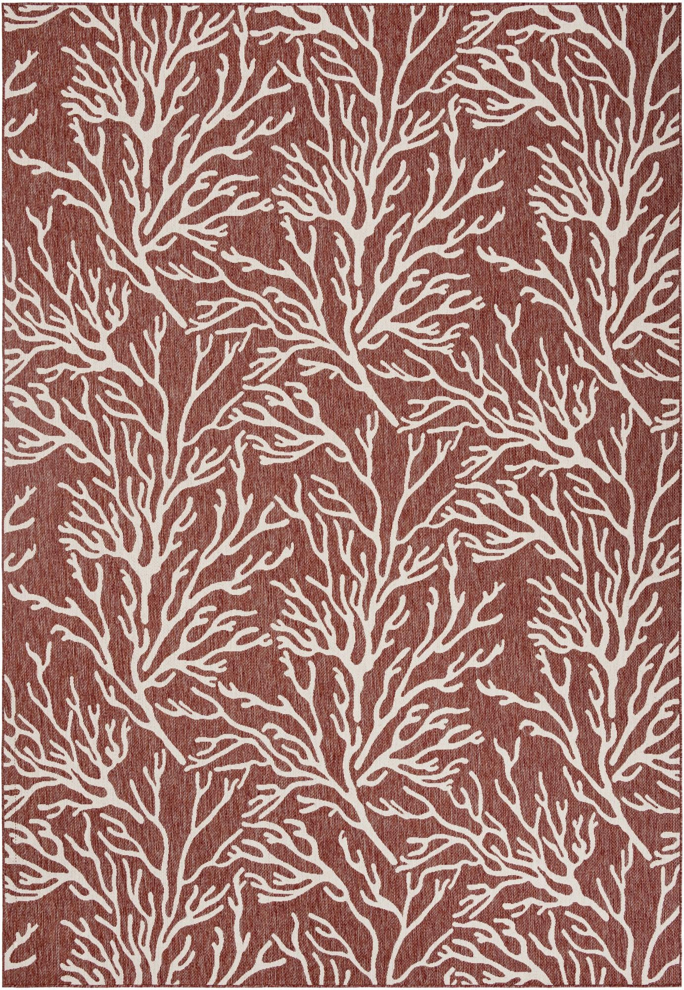 10' x 14' Northfield · Coral Outdoor Rug, rust red and ivory