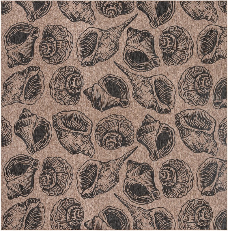13' x 13' Arcata · Pictoral Outdoor Rug, brown and black