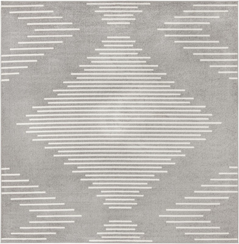Knox · Geometric diamond rug, gray and ivory