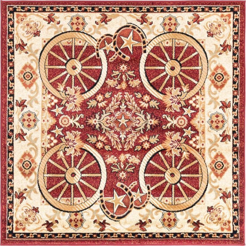 Tabor · Border rug, red