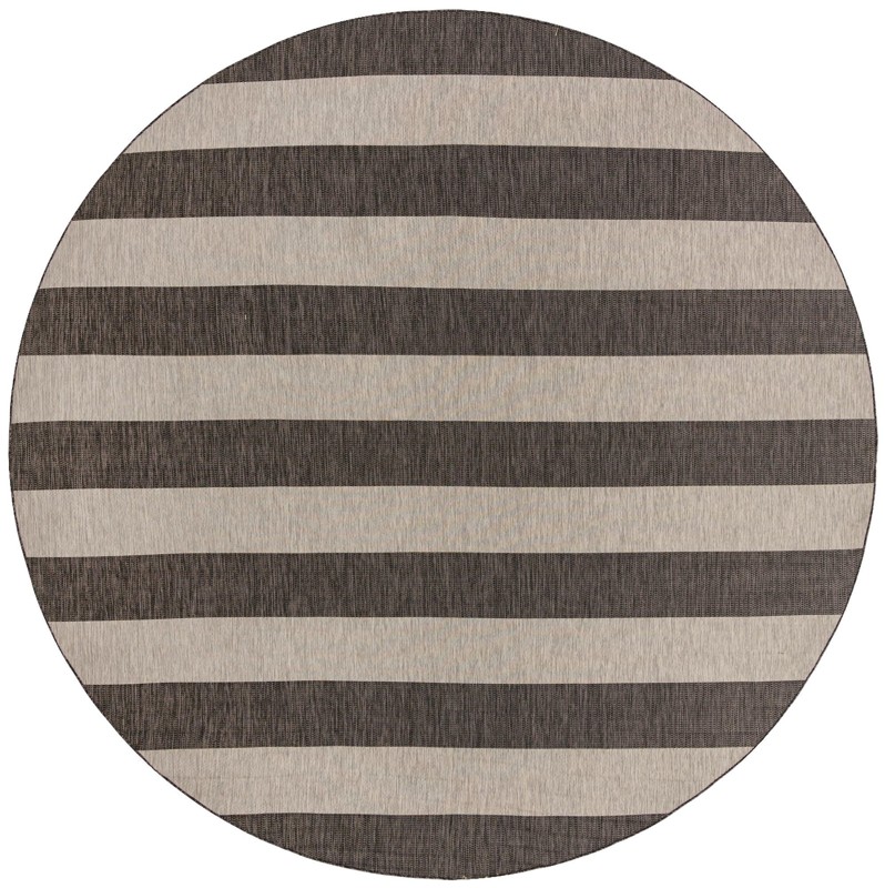 13' x 13' Dahlia · Striped Outdoor Rug, charcoal