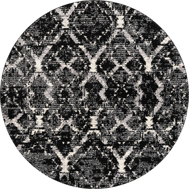 Tilden · Lattice rug, black and ivory