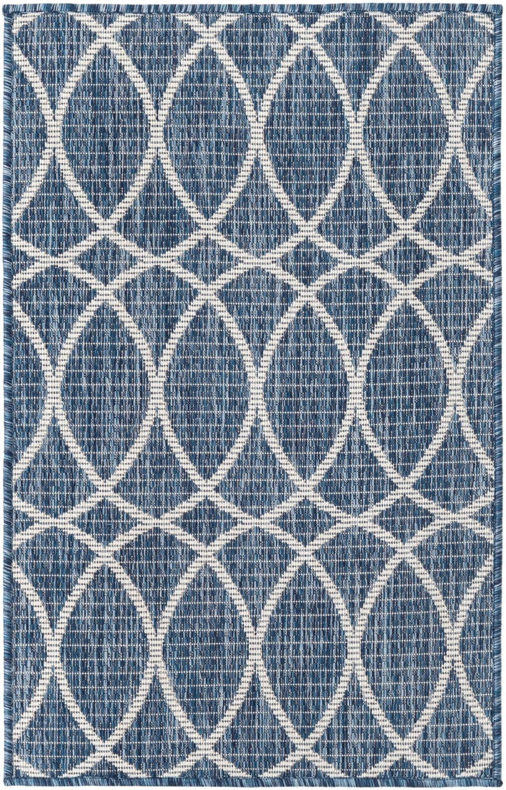 2' x 3' Atkins · Lattice Outdoor Rug, blue