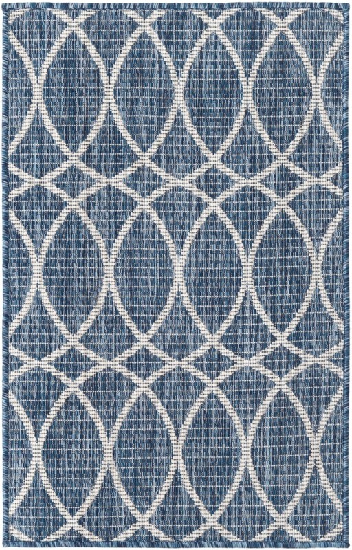 2' x 3' Atkins · Lattice Outdoor Rug, blue
