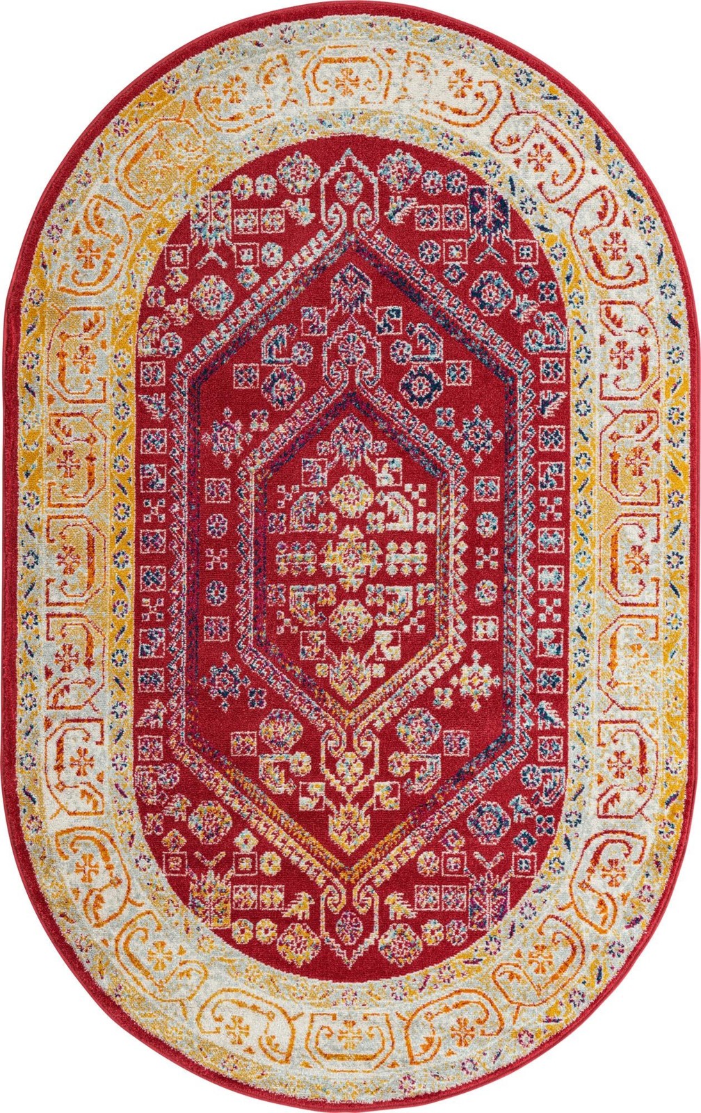 5' x 8' Broadhurst · Border rug, magenta