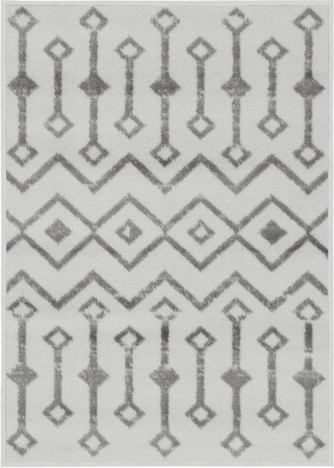 2' x 3' Dudley · Geometric rug, ivory and gray