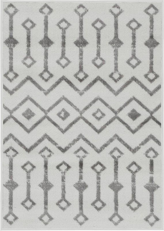 2' x 3' Dudley · Geometric rug, ivory and gray