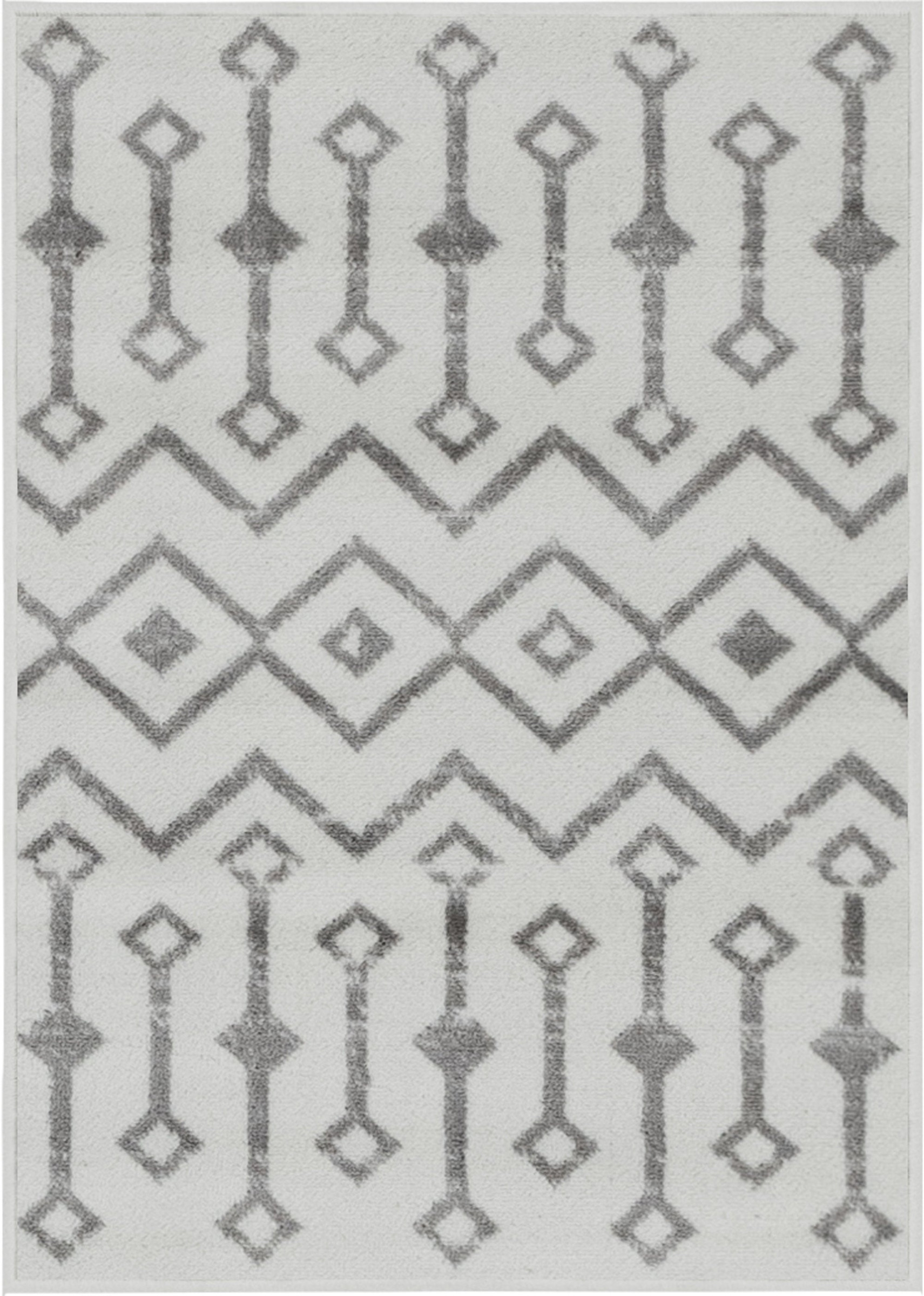 2' x 3' Dudley · Geometric rug, ivory and gray
