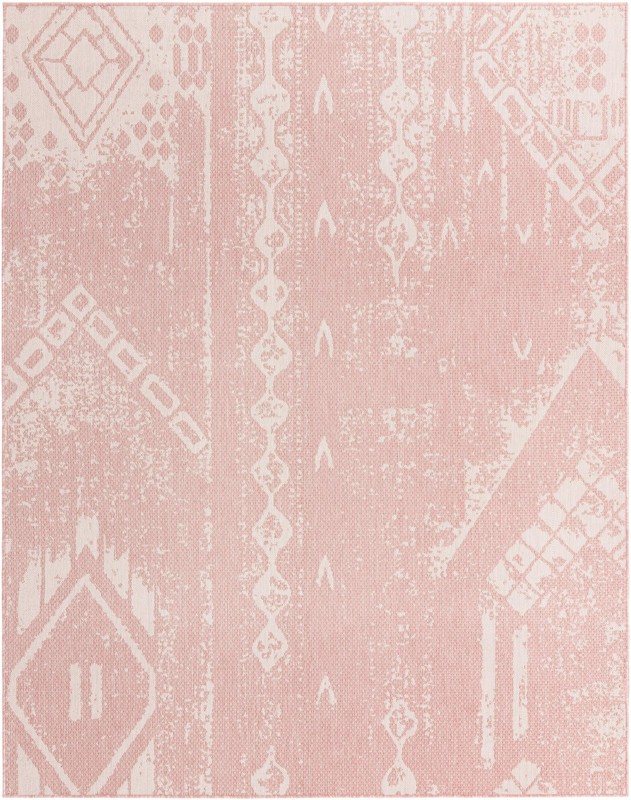 7' 10 x 10' Wildman · Geometric Outdoor Rug, pink