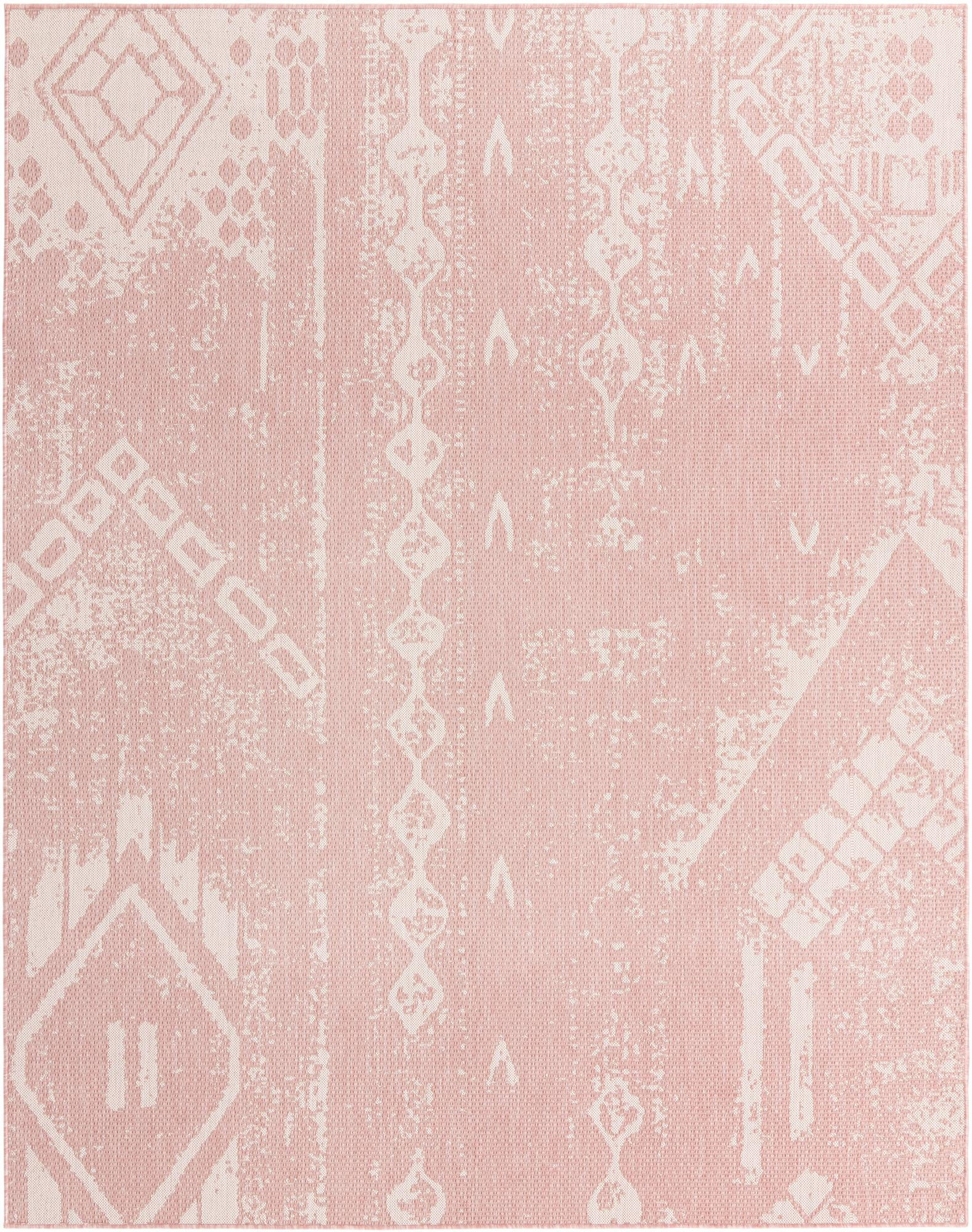 7' 10 x 10' Wildman · Geometric Outdoor Rug, pink