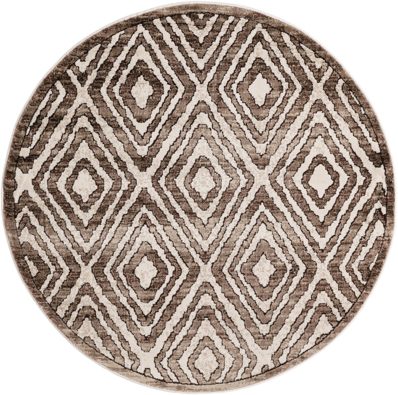 4' x 4' Brattleboro · Diamond rug, chocolate brown