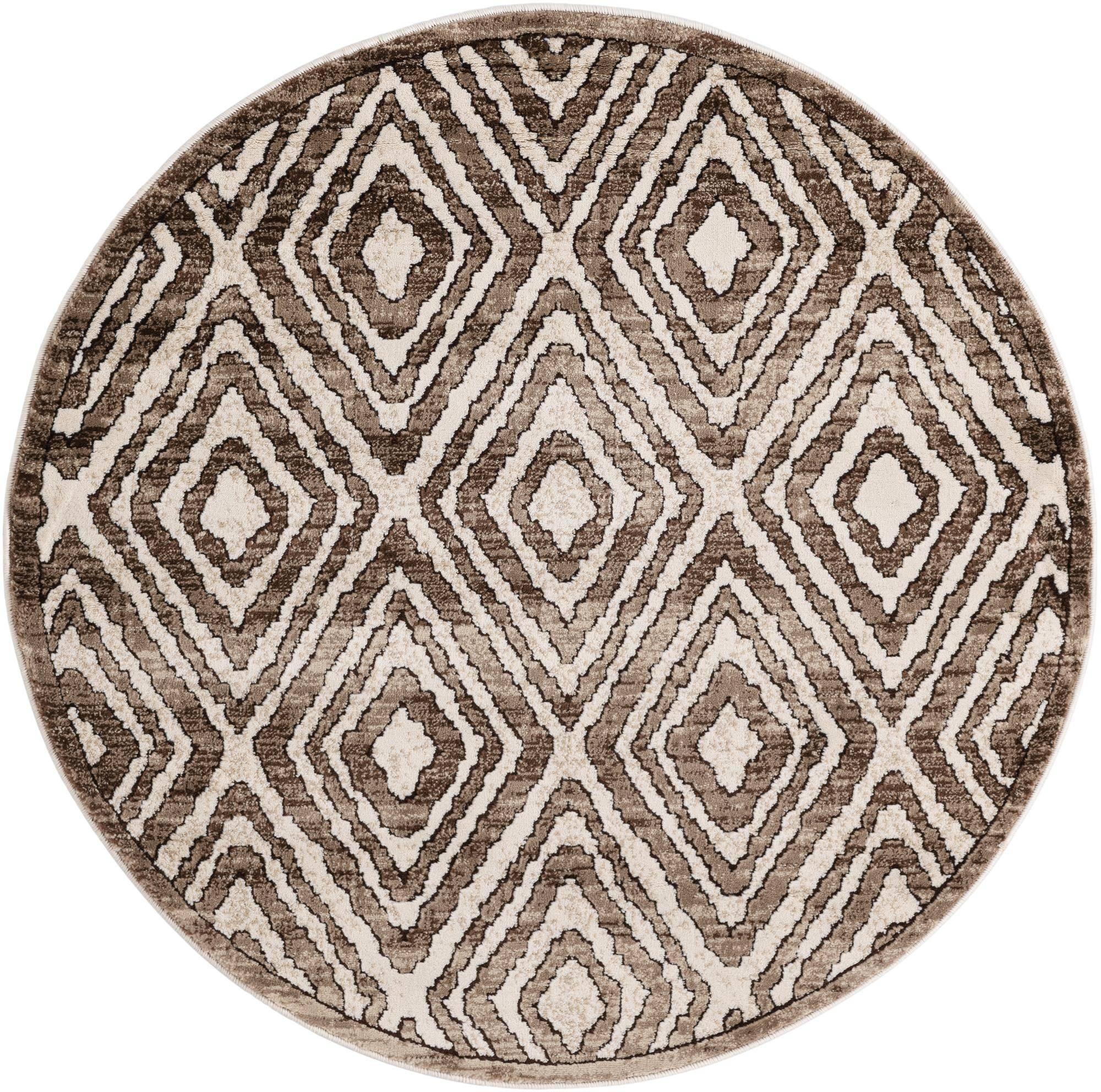 4' x 4' Brattleboro · Diamond rug, chocolate brown