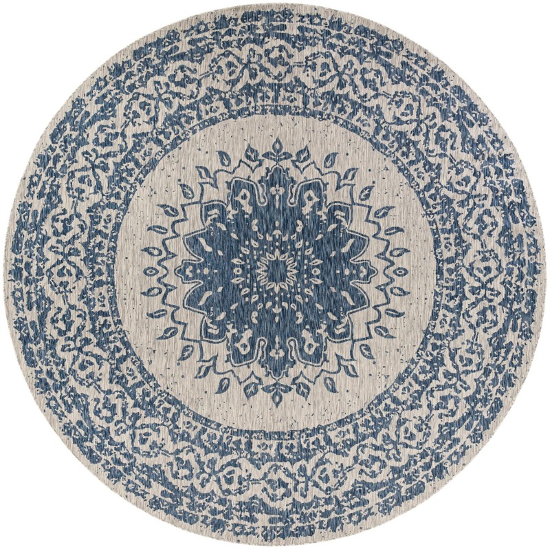 13' x 13' Royce · Medallion Outdoor Rug, blue