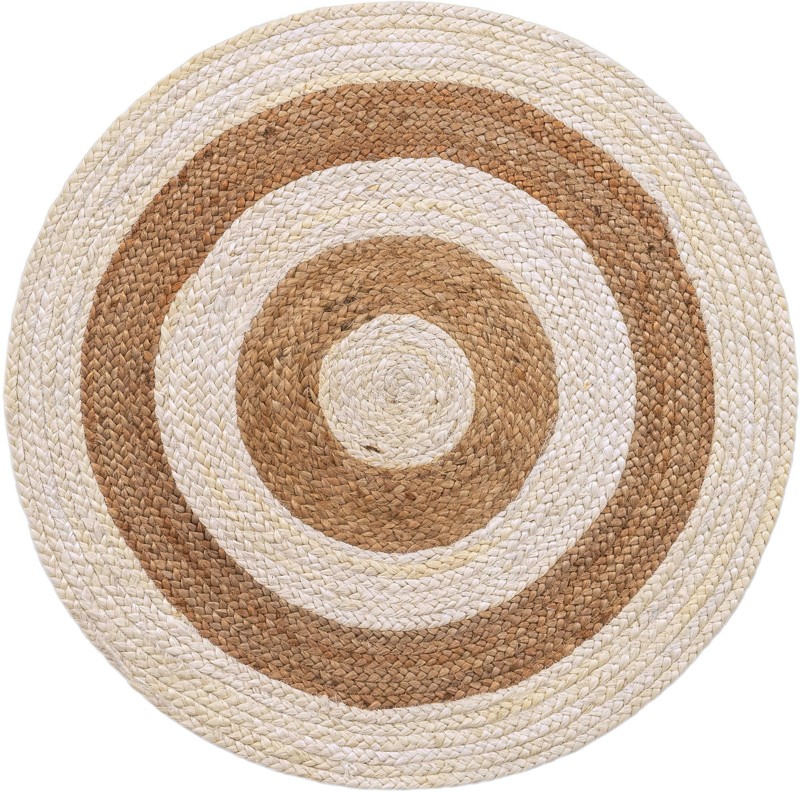 3' 3 x 3' 3 Goodwin · Border Braided Jute Rug, natural and white