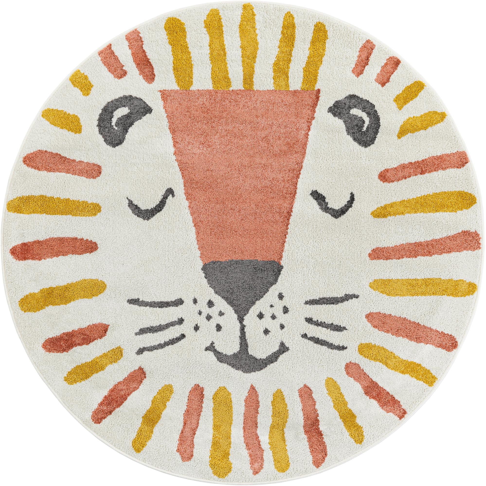 5' 1 x 5' 1 Bea · Pictoral rug, ivory
