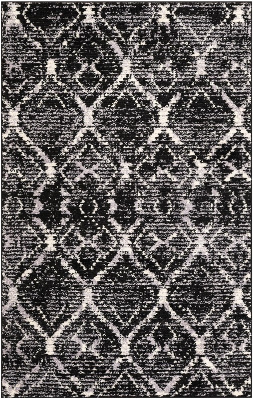 Tilden · Lattice rug, black and ivory