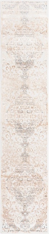 2' x 9' 10 Hilton · Medallion rug, ivory and brown