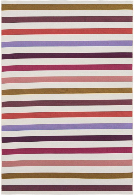 Lomax · Striped Outdoor Rug, multicolor and white