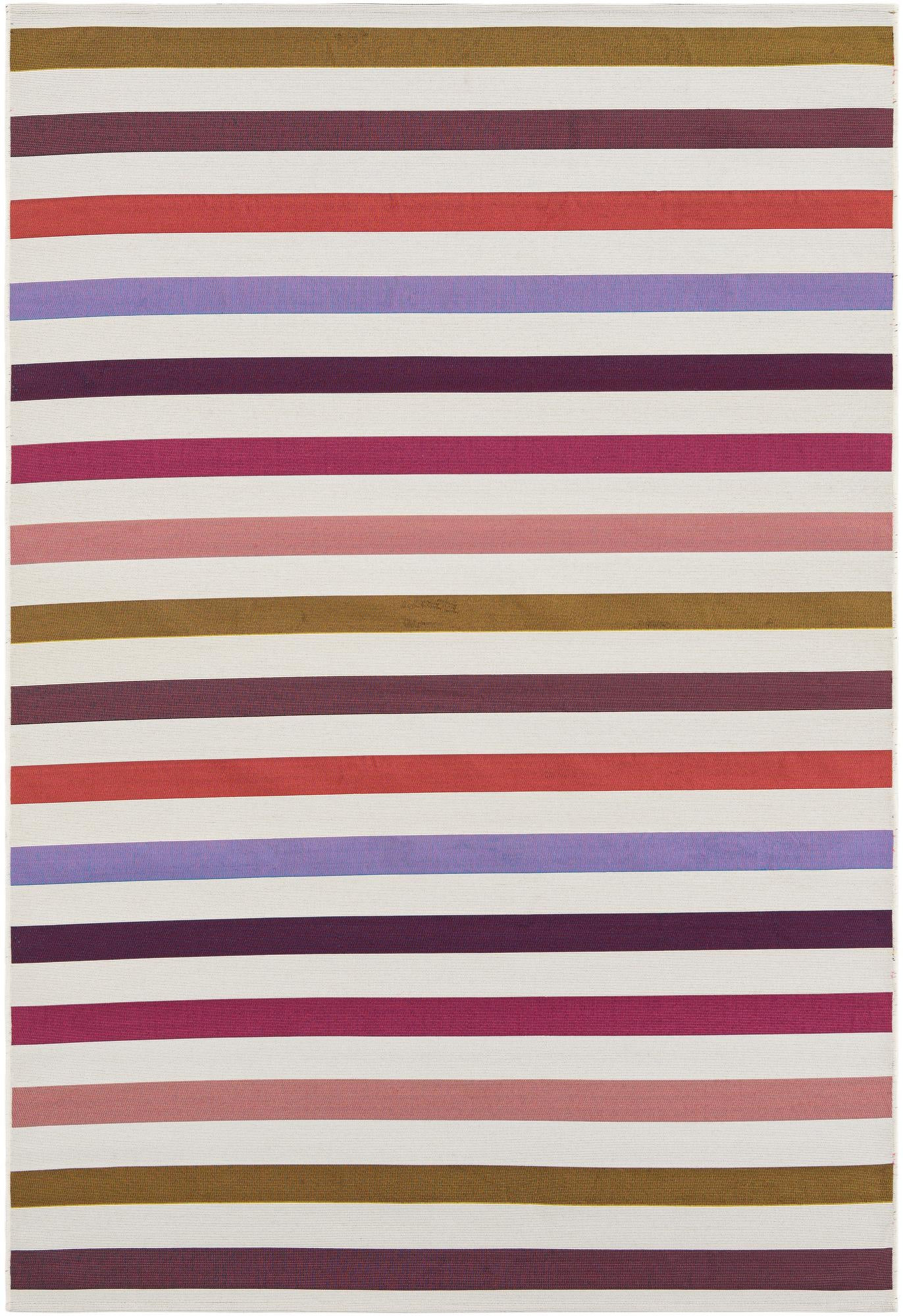 6' x 9' Lomax · Striped Outdoor Rug, multicolor and white