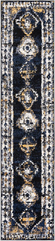 2' 7 x 12' Corbin · Border rug, blue