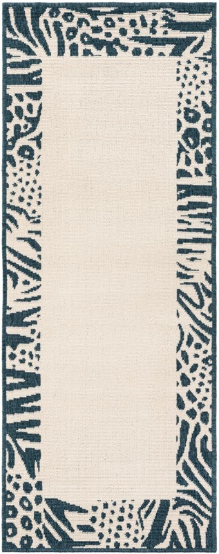 2' x 5' Carlisle · Border Outdoor Rug, ivory