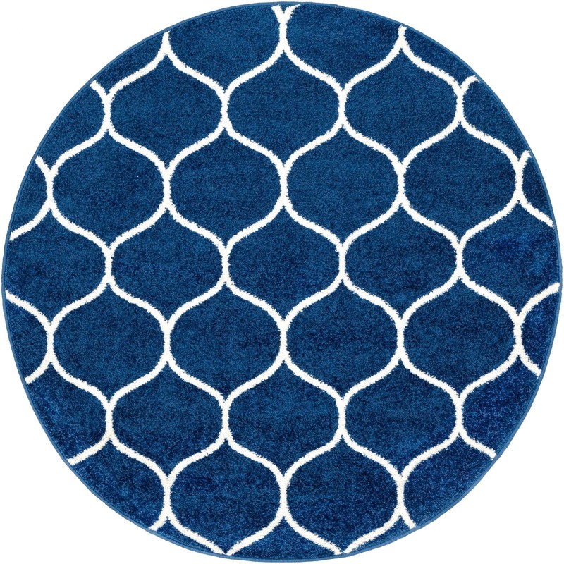 Ingram · Lattice rug, navy and ivory
