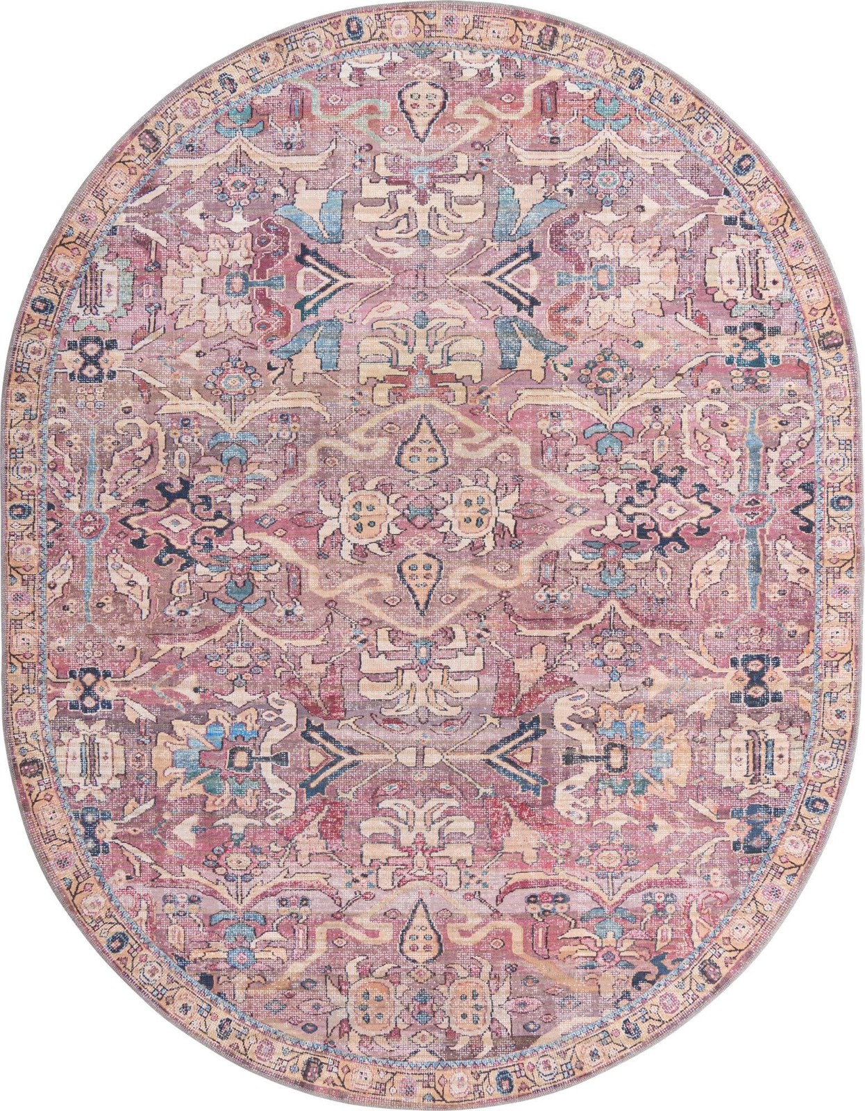7' 10 x 10' Gaskell · Medallion Washable Rug, pink