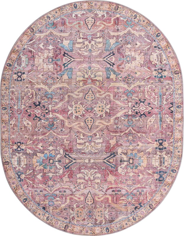 Gaskell · Medallion Washable Rug, pink
