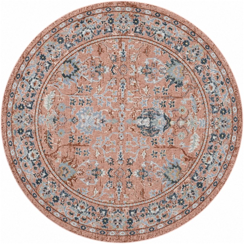5' 3 x 5' 3 Sandys · Border Washable Rug, rose pink