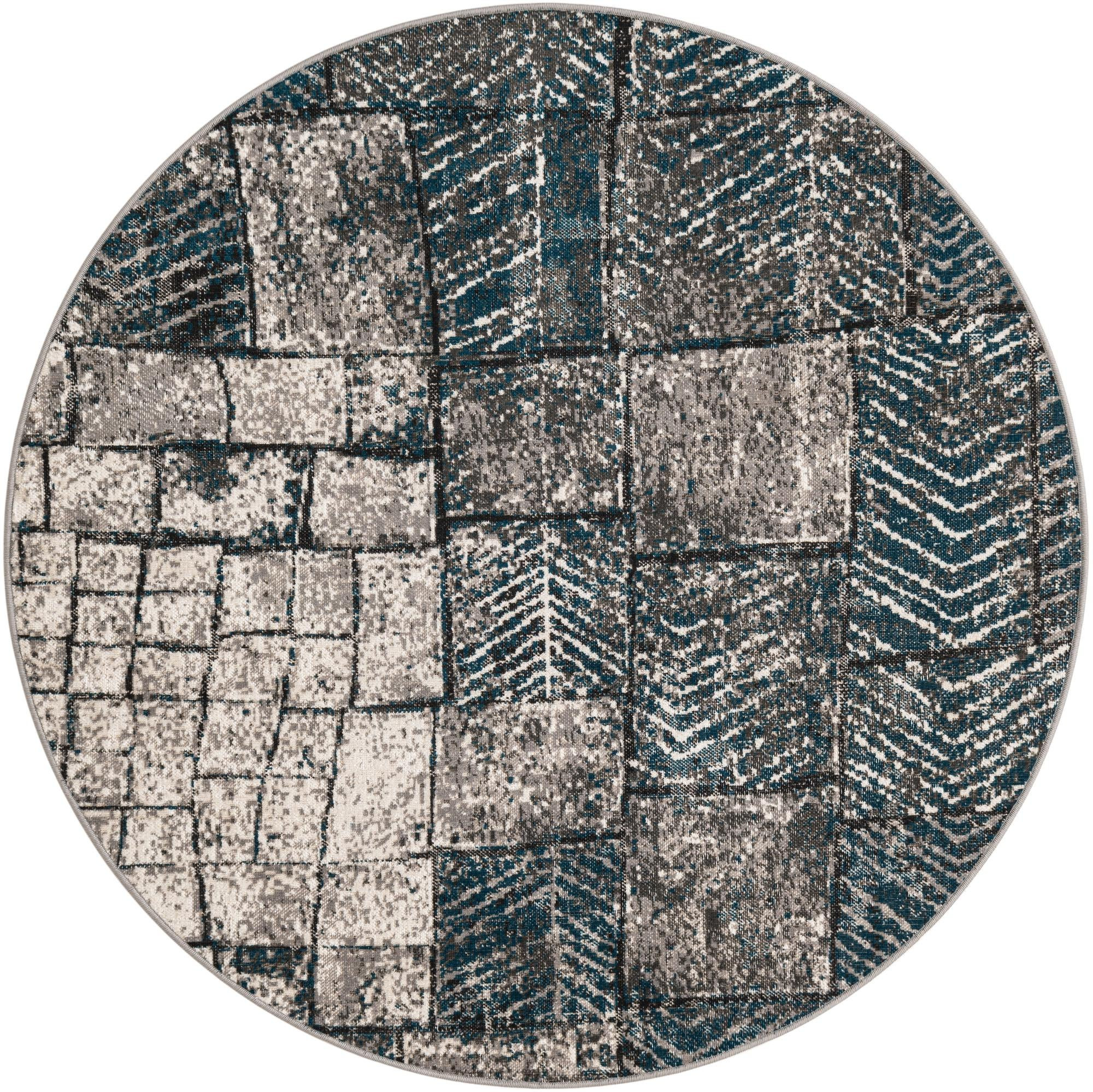 5' 3 x 5' 3 Appleton · Chevron rug, grey