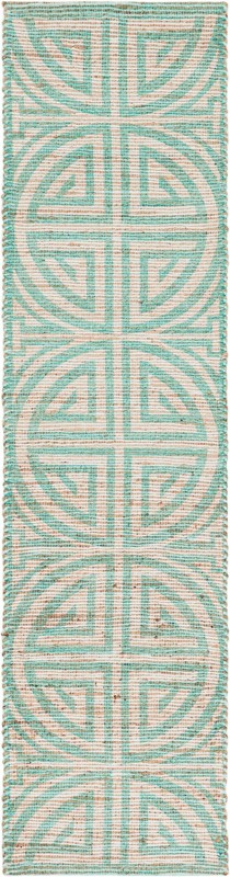 Pasco · Geometric rug, turquoise and natural ivory