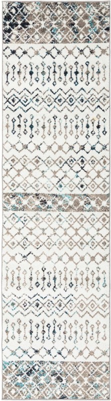 2' 7 x 10' Vernon · Geometric rug, ivory, gray and blue