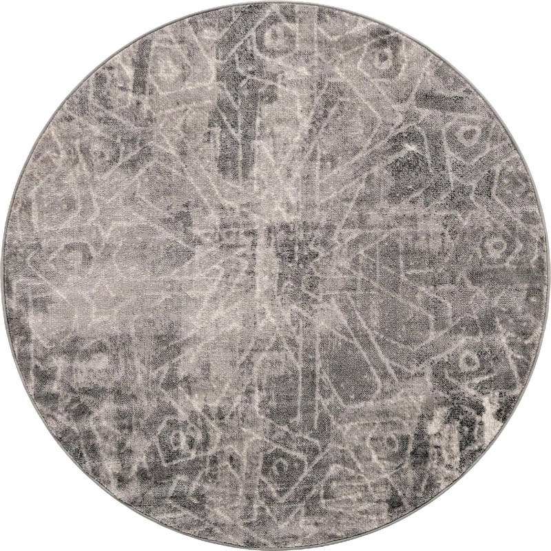 Blakemore · Distressed medallion rug, gray and ivory